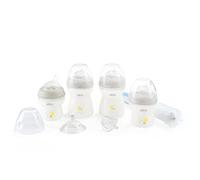 Chicco NaturalFeeling Newborn 4 Pack Anti-Colic Bottles 0 Months 150ml and 250ml Inclined Teat with Soft Pacifier Soft Silicone Ideal Mixed Breastfeeding Gift for Newborn Baby White Sex