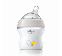 Chicco Natural Feeling Anti-Colic Baby Bottle 0 Months + 150 ml, Soft and Flexible Silicone Teat, Suitable for Mixed Breastfeeding, Slow Flow, 1 Piece, Neutral Colour