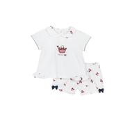 Chicco, Newborn Baby and Girl Outfit with Elegant T-Shirt and Shorts, Ideal for Parties and Events, 0-24 Months, White (3), 12 Months