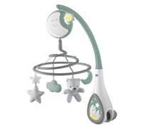 Chicco Next2Dreams 3in1 Baby Cot Mobile with Electronic Music Box for Cribs and Cots, Compatible with Next2Me Cradle, with Sound Effects, Soft Light Projector, Music, 0+ Months, Green