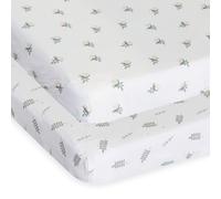 Chicco Next2Me 2 Pack of Crib Bamboo Sheets, Soft and Hypoallergenic, Thermoregulating, Eco-Friendly, Suitable for Sensitive Skin, Greenery