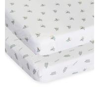 Chicco Next2Me Crib Bamboo Sheets (2 Pack), Soft and Hypoallergenic, Thermoregulating, Eco-Friendly, Suitable for Sensitive Skin, Greenery