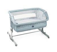 Chicco Next2Me Dream Baby Cot for Newborns, Co-sleeping Cot, Side Bed, with Mattress, Foldable, Height Adjustable, 4 Wheels and Travel Bag, 0-6 Months, 9 kg, Light Blue