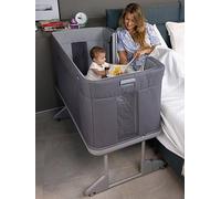 Chicco Next2Me Forever Bedside Crib with Adjustable Heights, Ash Grey, Grey Grey