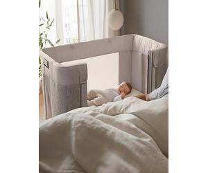 Chicco Next2Me Forever Bedside Crib with Adjustable Heights, Ash Grey, Grey Grey