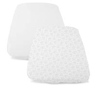 Set of 2 Fitted Sheets for Progressive Next2Me Forever Cots, by CHICCO printed white