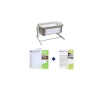 chicco Next2Me Starter Bundle with Bedside Crib, Mattress Cover, 2 sheets in Grey Chicco Grey