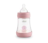 Chicco Perfect 5 Anti-Colic 150 ml Baby Bottle for Newborns with Slow Flow 0+ Months with Soft Silicone Teat, 150 ml Biofunctional Baby Bottle with Intui-Flow System, Pink
