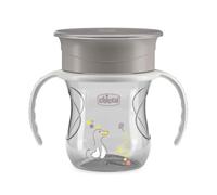 Chicco Perfect Cup Premier Children's Cup 200 ml, 1 Cup 12+ Months Baby Bottle for Learning to Drink, with 360° Silicone Membrane and Removable Handles, BPA-Free, Grey