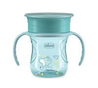 Chicco Perfect Cup Premier Children's Cup 200 ml, 1 Cup 12+ Months Baby Bottle for Learning to Drink, with 360° Silicone Membrane and Removable Handles, BPA-Free, Azure