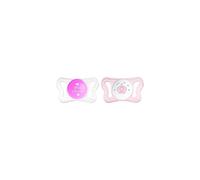 Chicco Physio Micrò - Pack of 2 Silicone Dummies Newborn 0 - 2 Months Random Models, Pink
