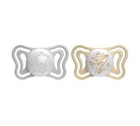 Chicco PhysioForm Light Lumi, Light Dummy in the Dark, Dummy 6-16 Months, Silicone Teat, Promotes Proper Development of the Mouth, Pack of 2, Neutral