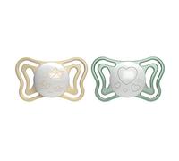 Chicco PhysioForm Light Lumi, Light in The Dark, 2-6 Months, Silicone Teat, Promotes Proper Development of The Mouth, Pack of 2, Neutral