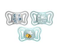 Chicco PhysioForm Light Silicone Soother, 2-6 Months, Dummy for Children with Silicone Teat, Lightweight, Ergonomic Shape, Supports Proper Development of the Mouth, Light Blue, Pack of 2