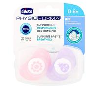 Chicco PhysioForma Air Dummy, Baby Dummy 0-6 Months with Silicone Teat, Pack of 2, Dummy Supports Physiological Breathing and Promotes Correct Development of The Mouth, Pink