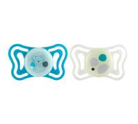 Chicco PhysioForma Light Silicone Dummy 2-6 Months, Girls Dummy with Silicone Teat, Lightweight and Breathable, Ergonomic Shape, Supports Correct Mouth Development, Pink, Pack of 2