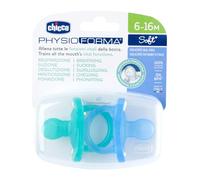 Chicco PhysioForma Silicone Soother 6-16 Months, Soft and Gentle Pacifier Set, Supports Physiological Breathing and Promotes Proper Development of the Mouth, Light Blue