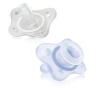 Chicco PhysioShape Silicone Dummy 0-2 Months, 2 Pieces, Set of 0-2 Months, Supports Physiological Breathing and Promoting the Proper Development of the Mouth, Blue