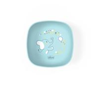 Chicco Plate for Babies and Children with Practical Silicone Lid for Storing Food, Space-Saving Stackable, 6+ Months, 0% BPA, Light Blue