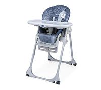 Chicco Polly Easy Baby High Chair with Adjustable Height and Footrest, 4 Wheels, Compact Closure, 6 Months to 3 Years (15 kg) - Pinguin