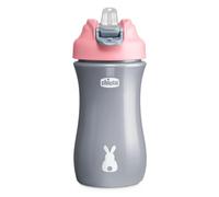 Chicco Pop Up Cup, Leak Proof Glass for Kids, Convenient Opening, Silicone Spout, Airtight Seal, Easy to Carry, Glass for Kids 2 Years, Capacity 350ml, Pink
