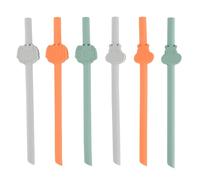 Chicco Reusable Silicone Drinking Straws | Eco-Friendly | Soft Food-Grade Silicone Construction | BPA-Free | 6-Pack with Included Cleaning Brush | Variety Pack