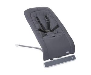 Chicco RHYTHM'N'Sound Bouncer, Electronic Bouncer for Children, with Sounds from Nature and Lullabies, Gliding Motion, Reclining Backrest, Compact Folding, USB Cable Included, Moon Grey