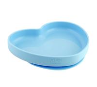 Chicco - Silicone Heart Plate with Suction Cup - Blue - 9 m+