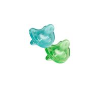 Chicco Soft ergonomic pacifier in silicone x 2, blue / green, 6-16 months