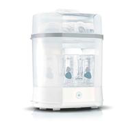 Chicco Modular Bottle Steriliser with Natural Steam Microwave Safe with 3 Configurations Fast up to 6 Bottles of 330ml Ceramic Coated Fast White