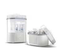 Chicco Modular Baby Bottle Steriliser with Natural Steam Drying Function Microwave Safe with 3 Configurations up to 6 Bottles of 330ml Ceramic Coating, White
