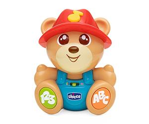 Chicco Teddy l'Amico Interactive Talking Bear, Educational and Evolutionary Game Bilingual Italian/English, Learning Languages and Numbers, Animal Curiosities, 2 Play Modes, 6 Months-3 Years