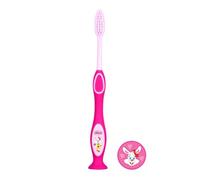 Chicco Toothbrush with Fine Bristles for Children Delicate Toothbrush with Tongue Cleaner Ergonomic Non-Slip Grip Assorted Colours 3-6 Years