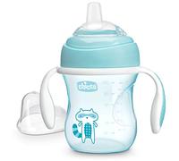 Chicco Transition Sippy Cup with Silicone Spout and Spill-Free Lid 7oz.| Calibration Markings | Removable Handles | Top-Rack Dishwasher Safe | Easy to Hold with Ergonomic Indents |Blue| 4+ Months