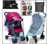 Chicco Universal Stroller Pushchair Accessories Kit Rain Cover Net Bag NEW