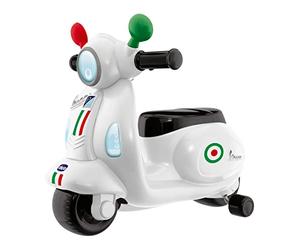 Chicco Vespa Primavera Ride-On for Children, 2 Riding Modes, 8 Fun Sound Effects and Tunes, Real Motor Sounds, Suitable From 1-3 Years, White, 00009519030000