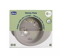 Chicco Warming Plate for Babies and Children, Thermal Plate with Hot Water Reservoir, Disgorging Saucer with Non-Slip Base and Ergonomic Design, 0% BPA, 6+ Months, Grey