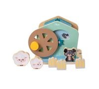 Chicco Wooden Sheep Mill, Educational Play Set with Rotating Wheel, Surprise Effect and 3 Animal Figures, Fine Motor Skills Toy and Cause Effect, 2 Years +