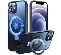 Chicfun 3-in-1 [Magnetic+KickStand+Ring Holder] for iPhone 12/12 Pro Case, Compatible with MagSafe, for iPhone 12/12Pro Case with Stand Military Shockproof Silicone Protective Magnetic Cover Black