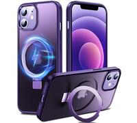 Chicfun 3-in-1 [Magnetic+KickStand+Ring Holder] for iPhone 12/12 Pro Case, Compatible with MagSafe, for iPhone 12/12Pro Case with Stand Military Shockproof Silicone Protective Magnetic Cover Purple