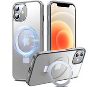 Chicfun 3-in-1 [Magnetic+KickStand+Ring Holder] for iPhone 12/12 Pro Case, Compatible with MagSafe, for iPhone 12/12Pro Case with Stand Military Shockproof Silicone Protective Magnetic Cover Grey