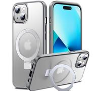 Chicfun 3-in-1 [Magnetic+KickStand+Ring Holder] for iPhone 13/14 Case, Compatible with MagSafe, for iPhone 13/14 Case with Stand Military Shockproof Silicone Protective Magnetic Cover Grey
