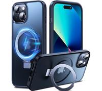 Chicfun 3-in-1 [Magnetic+KickStand+Ring Holder] for iPhone 13/14 Case, Compatible with MagSafe, for iPhone 13/14 Case with Stand Military Shockproof Silicone Protective Magnetic Cover Black