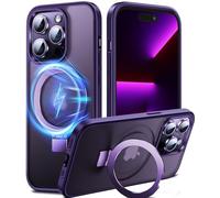 Chicfun 3-in-1 [Magnetic+KickStand+Ring Holder] for iPhone 13 Pro Max Case, Compatible with MagSafe, for iPhone 13 Pro Max Case with Stand Military Shockproof Silicone Protective Magnetic Cover Purple