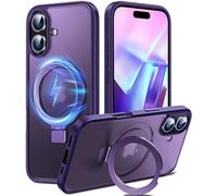 Chicfun 3-in-1 [Magnetic+KickStand+Ring Holder] for iPhone 16 Case, Compatible with MagSafe, for iPhone 16 Case with Stand Military Shockproof Silicone Protective Magnetic Cover Purple