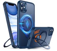 Chicfun 360° O-Ring MagStander for iPhone 11 Case with Magnetic Kickstand Ring Holder [Compatible with MagSafe][360°Rotate Stand Ring][Military Shockproof] Magnet iPhone 11 Phone Cover Matte Blue