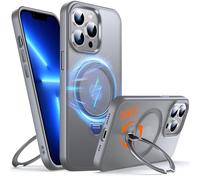 Chicfun 360° O-Ring MagStander for iPhone 13 Pro Case with Magnetic Kickstand Ring Holder [Compatible with MagSafe][360°Rotate Stand Ring][Military Shockproof] iPhone 13 Pro Phone Cover Matte Grey