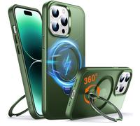 Chicfun 360° O-Ring MagStander for iPhone 13 Pro Max Case with Magnetic Kickstand Ring Holder [Compatible with MagSafe][360°Rotate Stand][Military Shockproof] iPhone 13 Pro Max Phone Cover Green