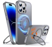 Chicfun 360° O-Ring MagStander for iPhone 13 Pro Max Case with Magnetic Kickstand Ring Holder [Compatible with MagSafe][360°Rotate Stand][Military Shockproof] iPhone 13 Pro Max Phone Cover Grey