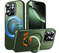 Chicfun 360° O-Ring MagStander for iPhone 16 Pro Max Case with Magnetic Kickstand Ring Holder [Compatible with MagSafe][360°Rotate Stand][Military Shockproof] iPhone 16 Pro Max Phone Cover Green